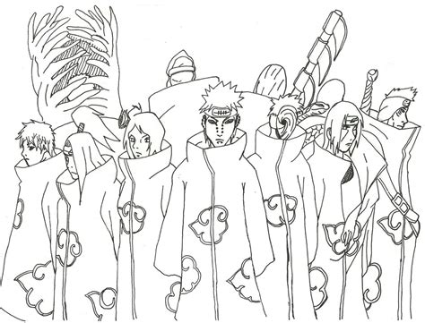 coloriage naruto akatsuki|Akatsuki – Coloring Pages and Books in PDF